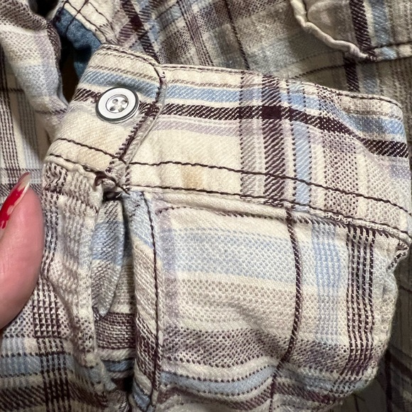 FREE PEOPLE denim and flannel buttondown - Picture 7 of 7